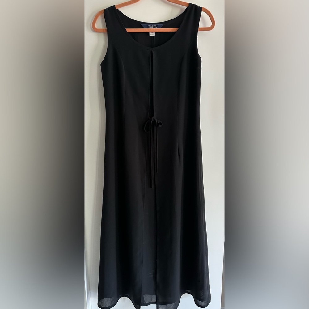 Charlies Black Dress with Tan Accent